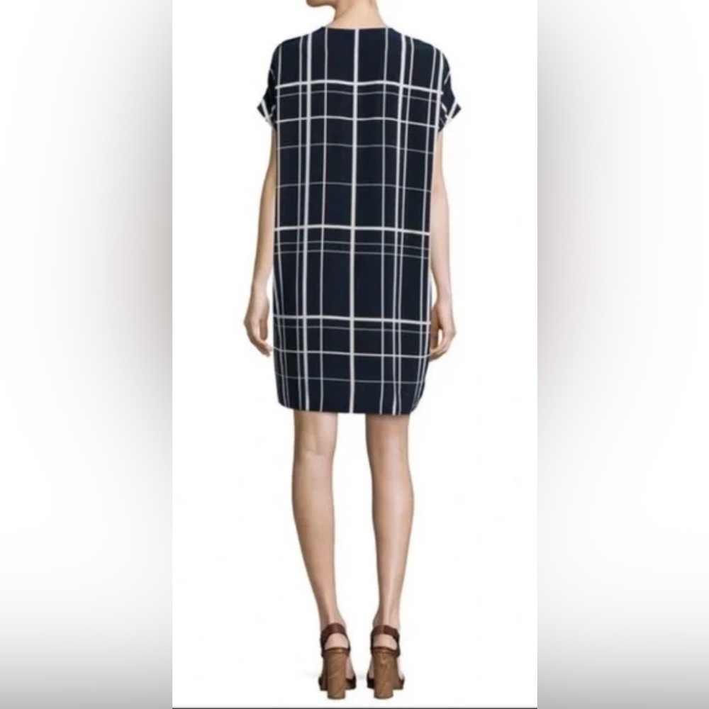 Vince Navy and White Grid Pattern dress - Picture 3 of 6